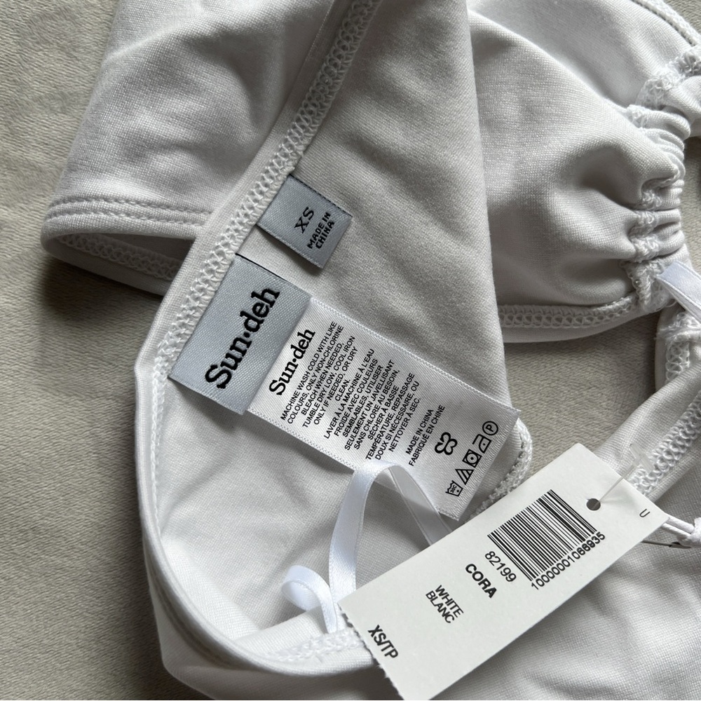 Aritzia Sun-deh White Tie-Front Crop Top - XS - Picture 3 of 3